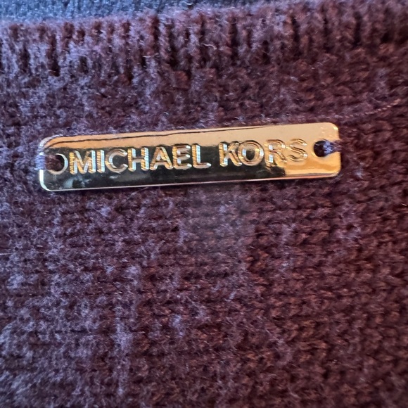 Michael Kors Dark Brown Oversized Women's Sweater featuring gold toned zippers - Picture 5 of 11